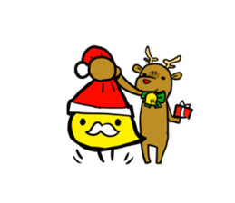Merry chick and Christmas sticker #12912616