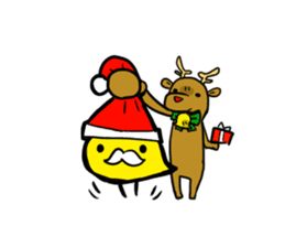 Merry chick and Christmas sticker #12912616