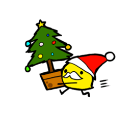 Merry chick and Christmas sticker #12912622