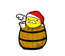 Merry chick and Christmas sticker #12912633