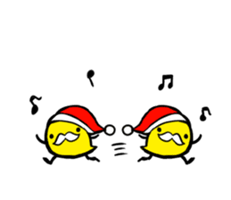 Merry chick and Christmas sticker #12912637