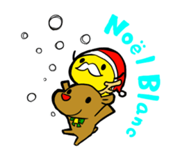 Merry chick and Christmas sticker #12912642