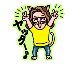 Drumming Cat Bea!! More!! sticker #12913253