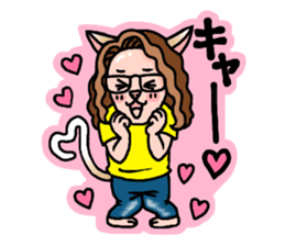 Drumming Cat Bea!! More!! sticker #12913266