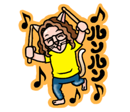 Drumming Cat Bea!! More!! sticker #12913268