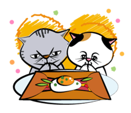 Two cats speak French 2 sticker #12914127