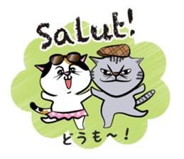 Two cats speak French 2 sticker #12914142