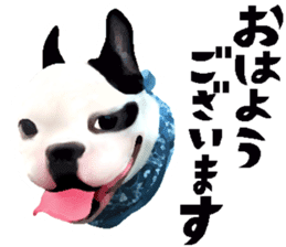 Happy sticker of the French buldog sticker #12915567