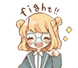 Girl of circle glasses sticker #12917286