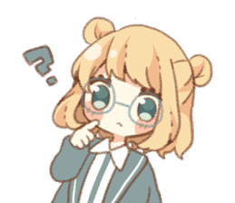 Girl of circle glasses sticker #12917287