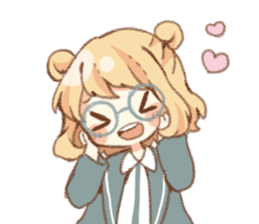 Girl of circle glasses sticker #12917288