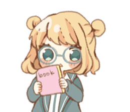 Girl of circle glasses sticker #12917289