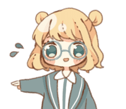 Girl of circle glasses sticker #12917291