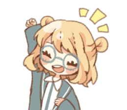 Girl of circle glasses sticker #12917292