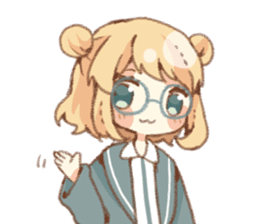 Girl of circle glasses sticker #12917294