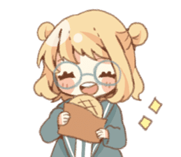 Girl of circle glasses sticker #12917295