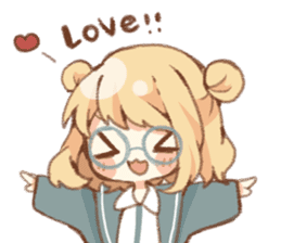 Girl of circle glasses sticker #12917296