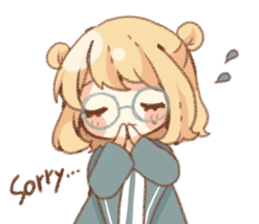 Girl of circle glasses sticker #12917297