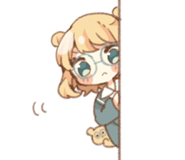 Girl of circle glasses sticker #12917299