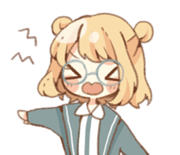 Girl of circle glasses sticker #12917300