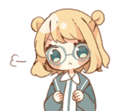 Girl of circle glasses sticker #12917301