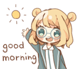 Girl of circle glasses sticker #12917302