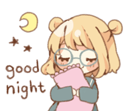 Girl of circle glasses sticker #12917303