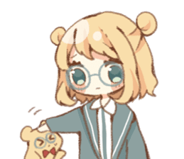 Girl of circle glasses sticker #12917305