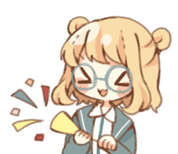 Girl of circle glasses sticker #12917306