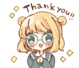 Girl of circle glasses sticker #12917308