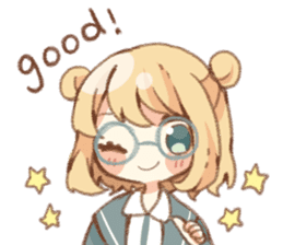 Girl of circle glasses sticker #12917309