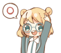 Girl of circle glasses sticker #12917310