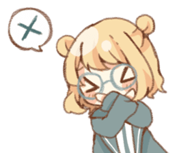 Girl of circle glasses sticker #12917311