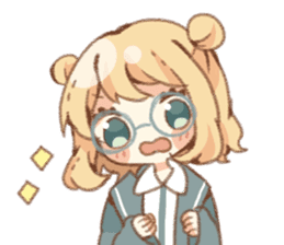 Girl of circle glasses sticker #12917312