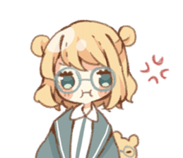 Girl of circle glasses sticker #12917313