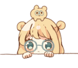 Girl of circle glasses sticker #12917314