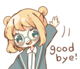 Girl of circle glasses sticker #12917315