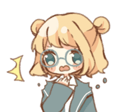 Girl of circle glasses sticker #12917316