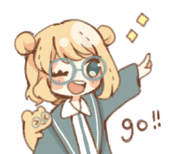 Girl of circle glasses sticker #12917320