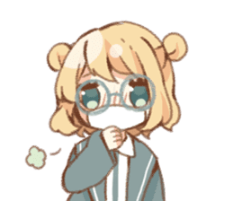 Girl of circle glasses sticker #12917321