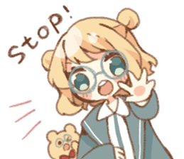 Girl of circle glasses sticker #12917322