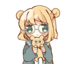 Girl of circle glasses sticker #12917323