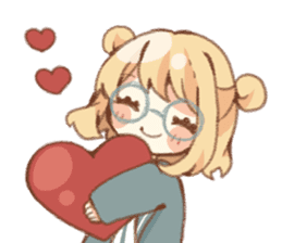 Girl of circle glasses sticker #12917324