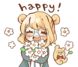 Girl of circle glasses sticker #12917325