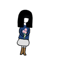 The PATTSUN girl with black hair 2 sticker #12920794