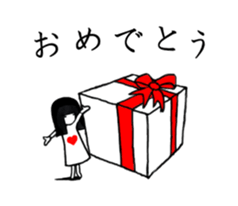 The PATTSUN girl with black hair 2 sticker #12920796