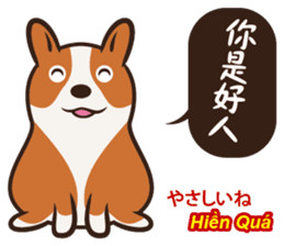 Corgi NANA Multilingual sticker #12923558