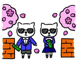 cat with sunglasses all seasons sticker #12923774