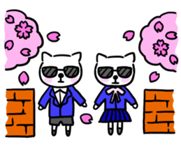 cat with sunglasses all seasons sticker #12923775