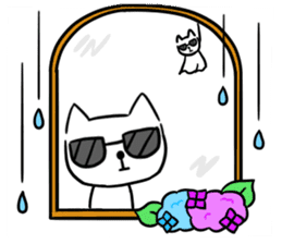 cat with sunglasses all seasons sticker #12923779